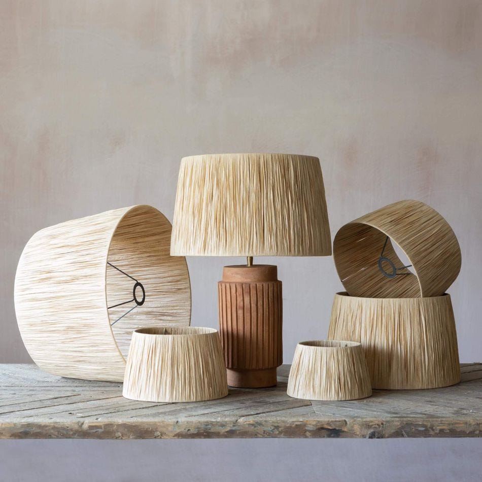 Empire Natural Raffia Retro Lamp Shades