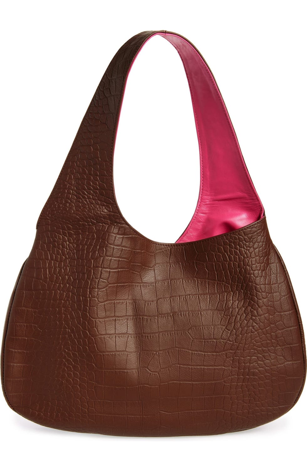 Croc-Embossed Shoulder Bag