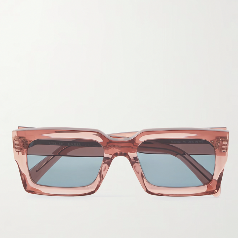 Rectangular-Frame Acetate Sunglasses