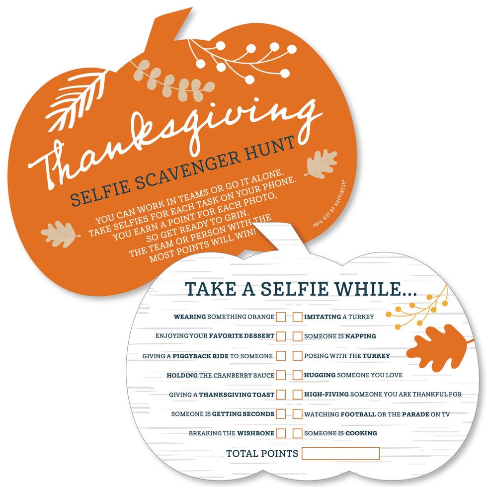  Thanksgiving Selfie Scavenger Hunt 