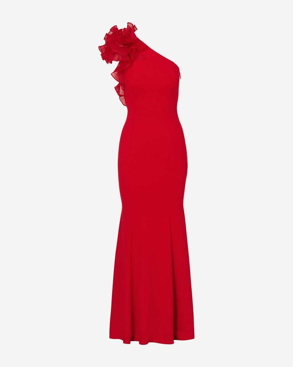 One-Shoulder Trumpet Gown