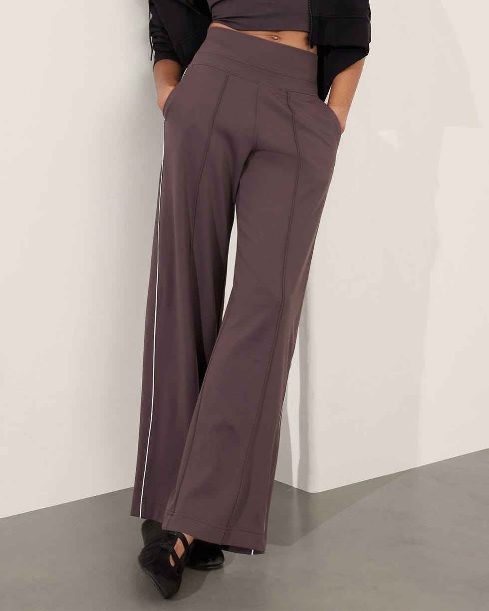 Venice High-Rise Track Stripe Wide-Leg Pant