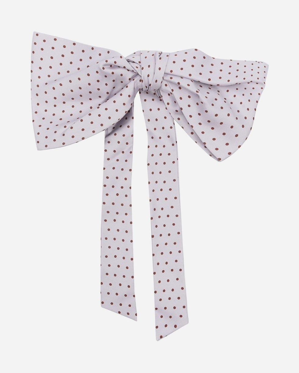 Polka-Dot Print Silk Bow