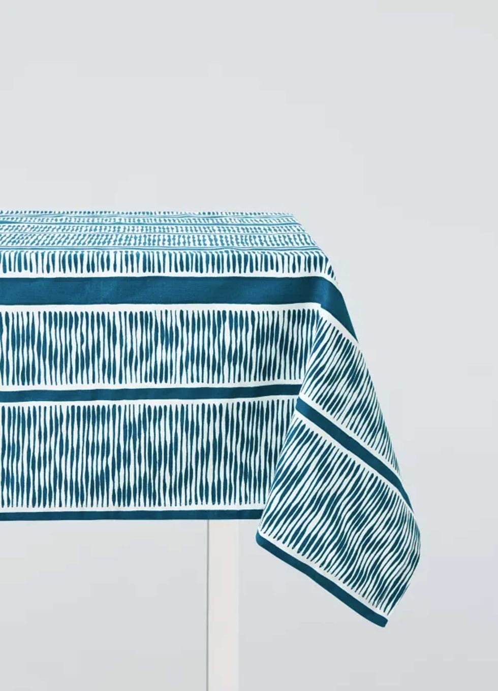 Ikat Stripe Rectangular Tablecloth, Blue L250 x W160cm