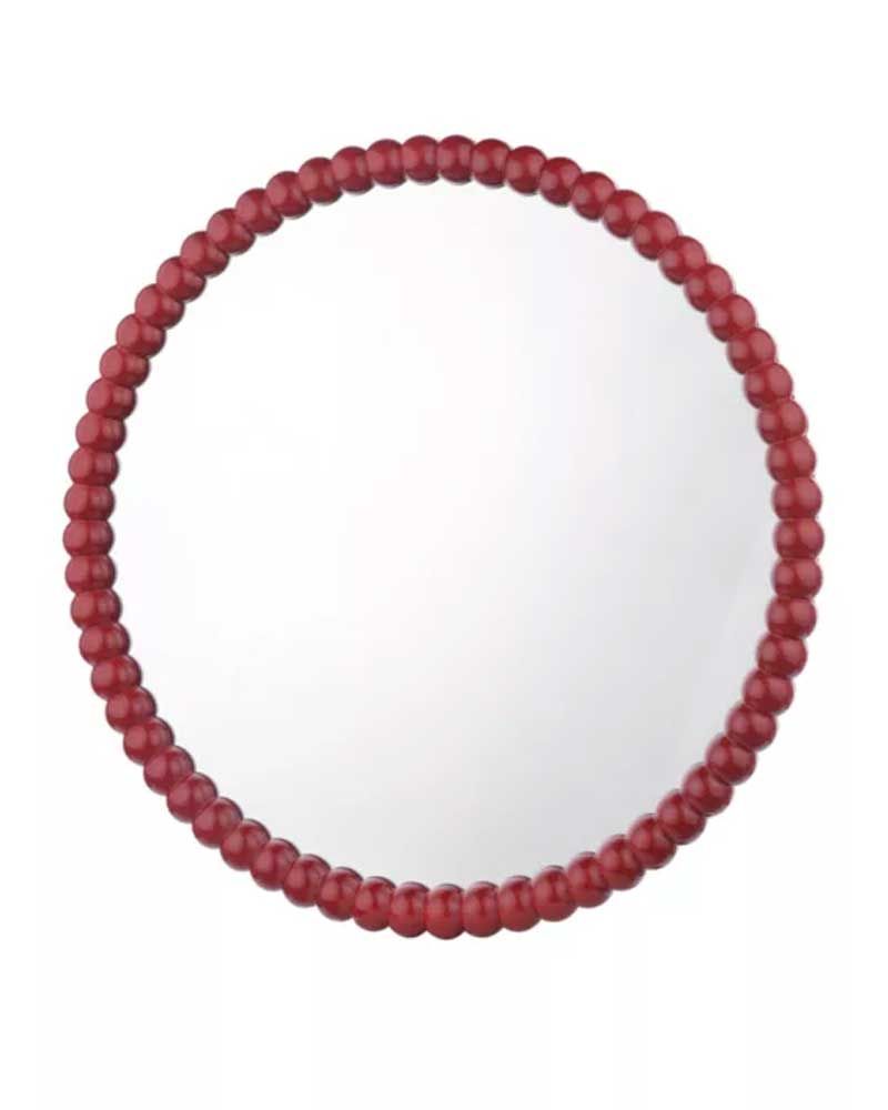 Ruan Bobbin Round Wood Frame Wall Mirror, 70cm