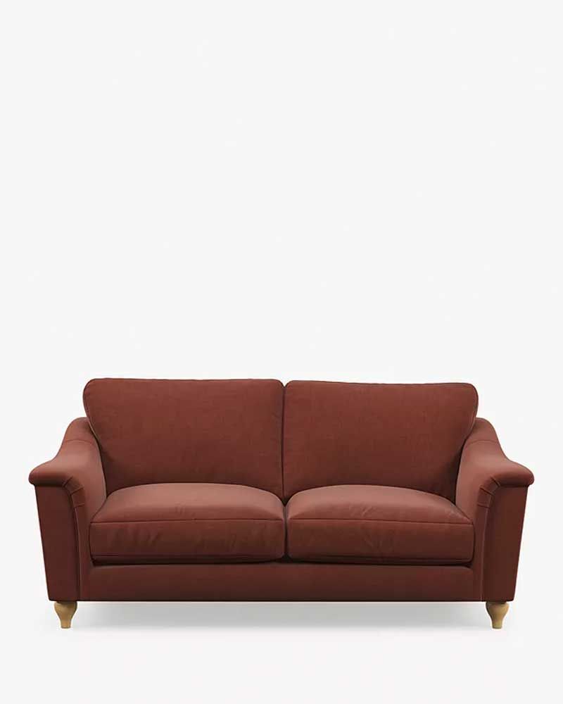 John Lewis Bromley Medium 2 Seater Sofa, Relaxed Linen Auburn