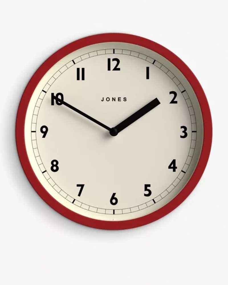 Twist Round Analogue Wall Clock, 20 cm, Red