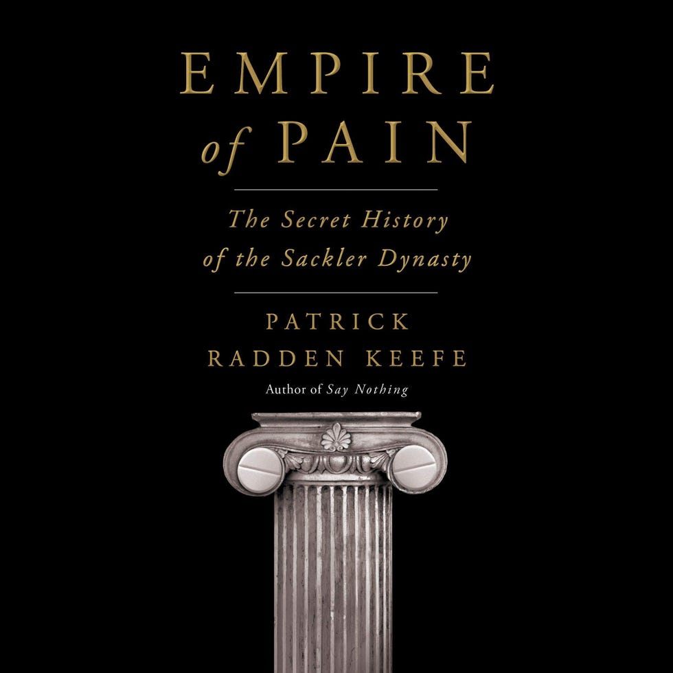 “Empire of Pain: The Secret History of the Sackler Dynasty” by Patrick Radden Keefe