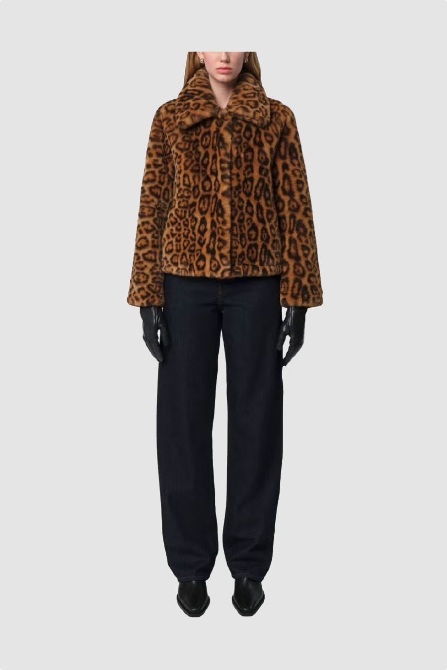 Leopard print recycled polyester jacket