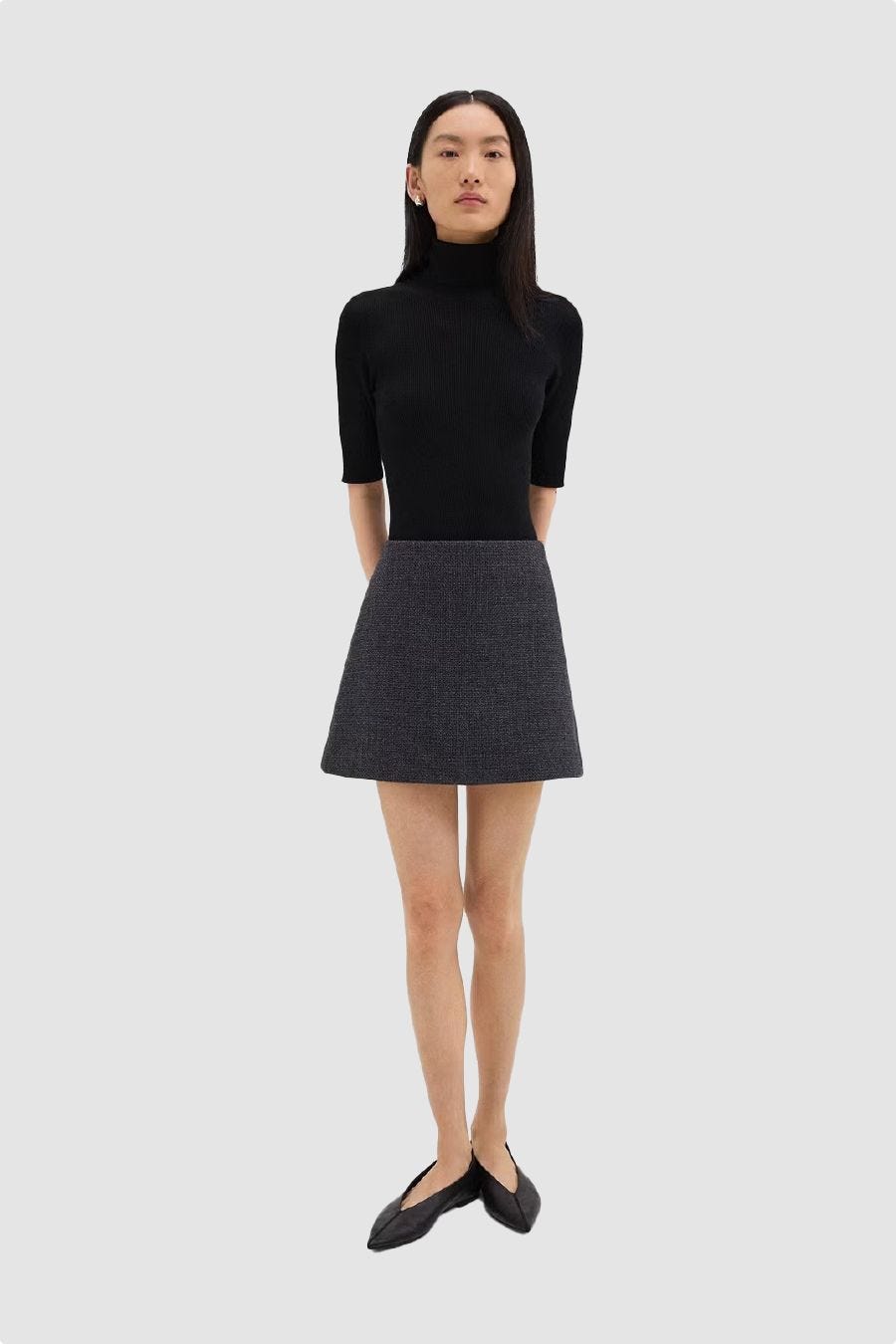 High-Waist Miniskirt in Tweed