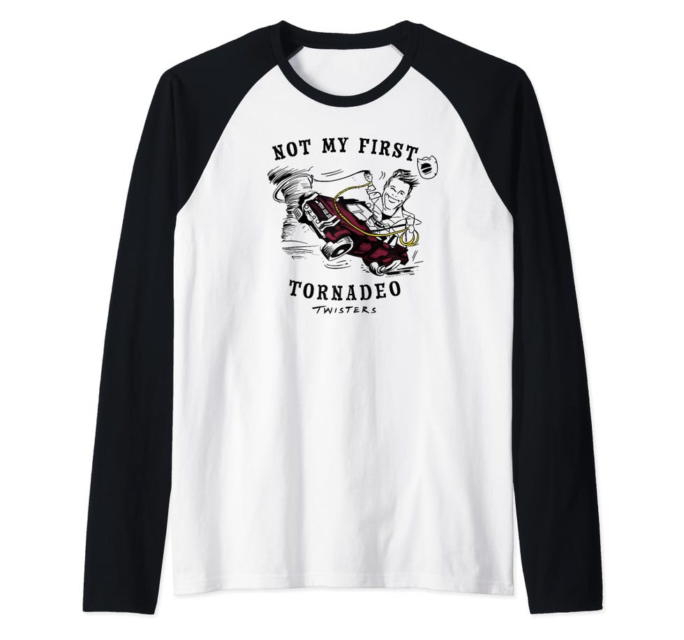 Twisters Not My First Tornadeo Raglan Baseball Tee