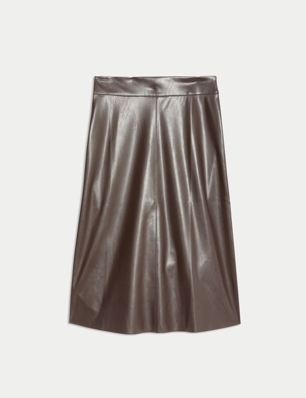 M S faux leather A line midi is this season s hero skirt