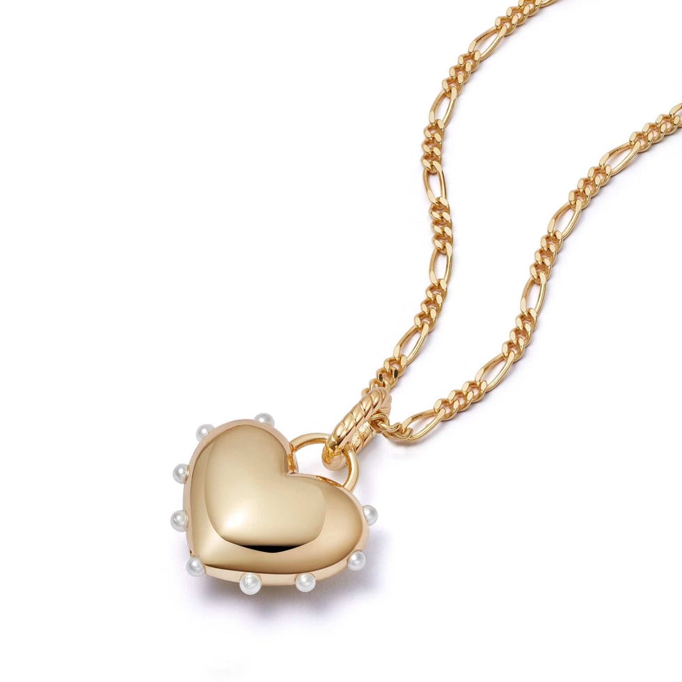 x Shrimps Chubby Heart Necklace 18ct Gold Plate
