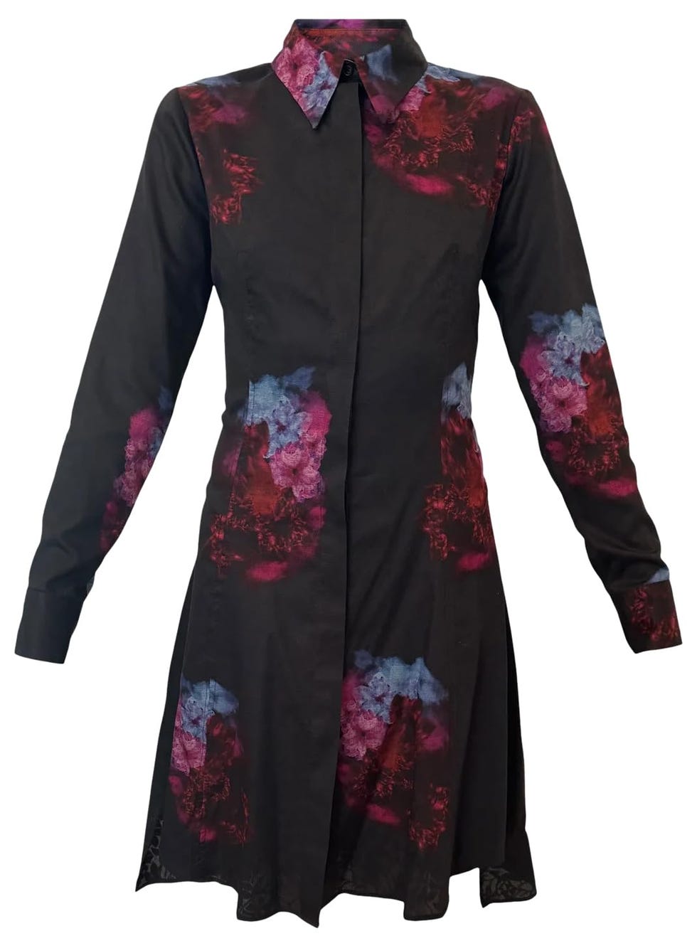 Floral Print Long Sleeve Shirtdress