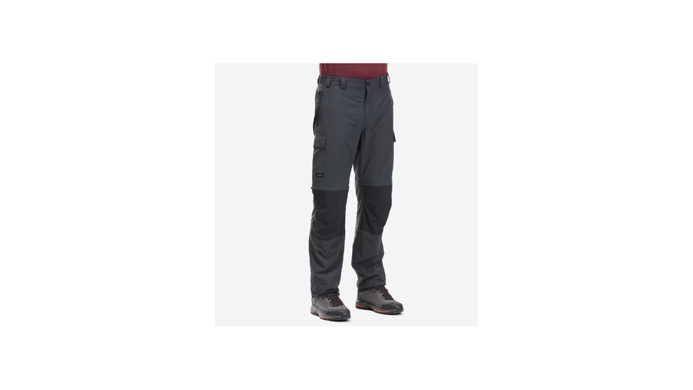 Pantaloni modulabili trekking uomo MT100 grigi