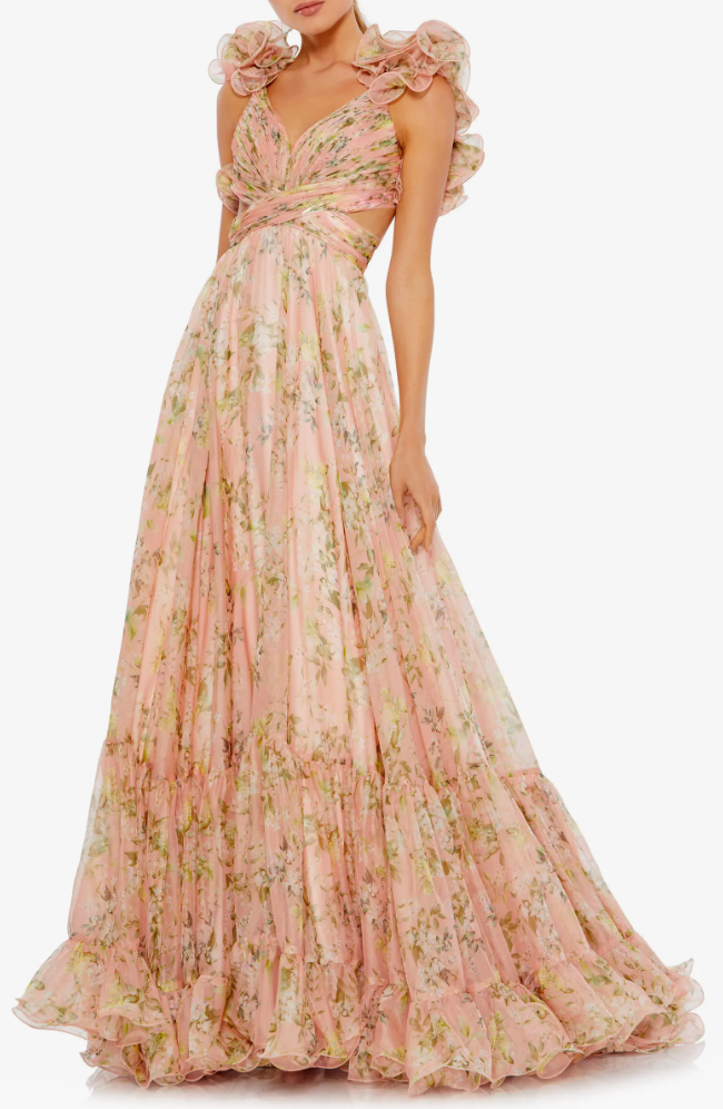 Floral Chiffon Ballgown 