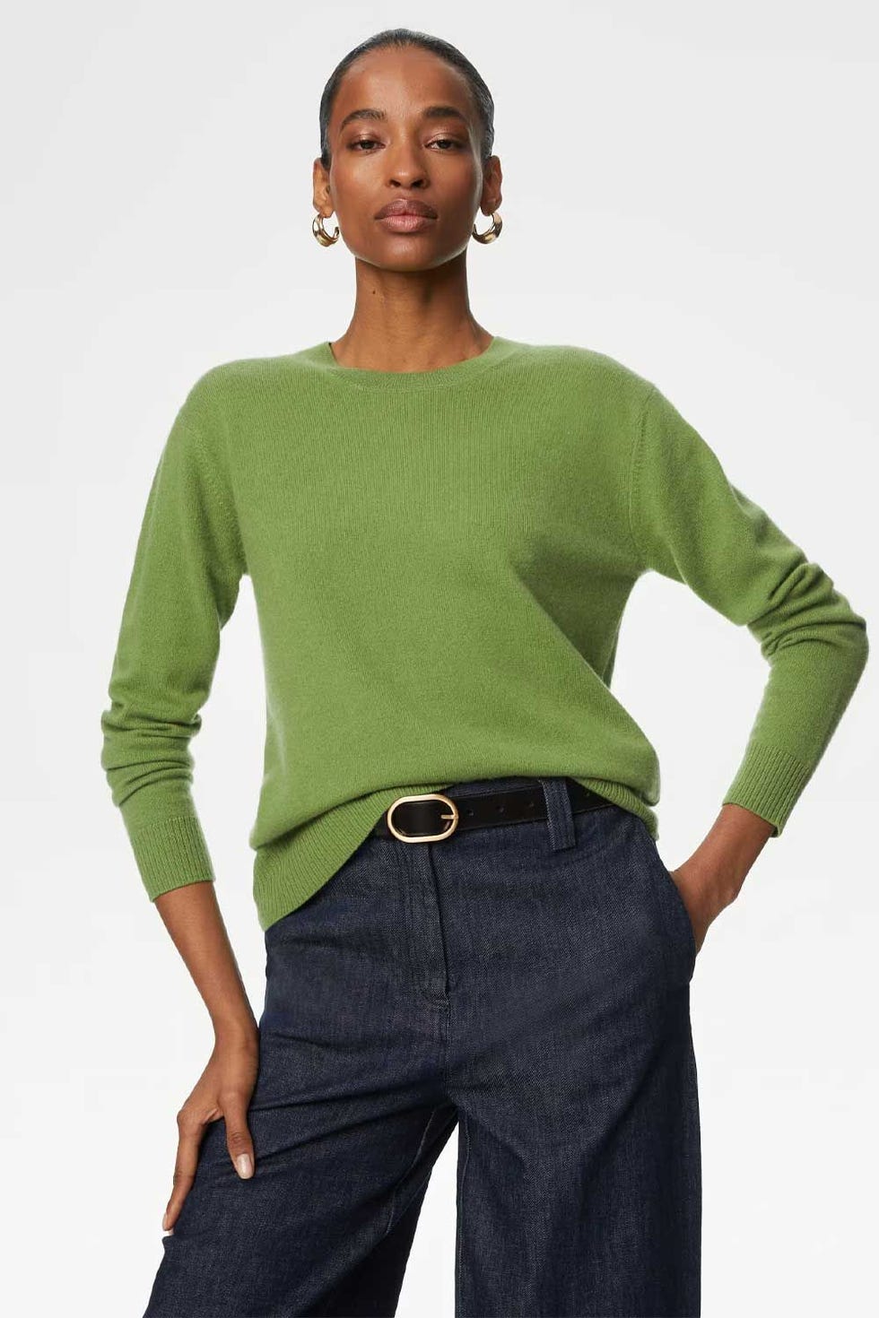 Autograph Pure Cashmere Textured Crew Neck Jumper