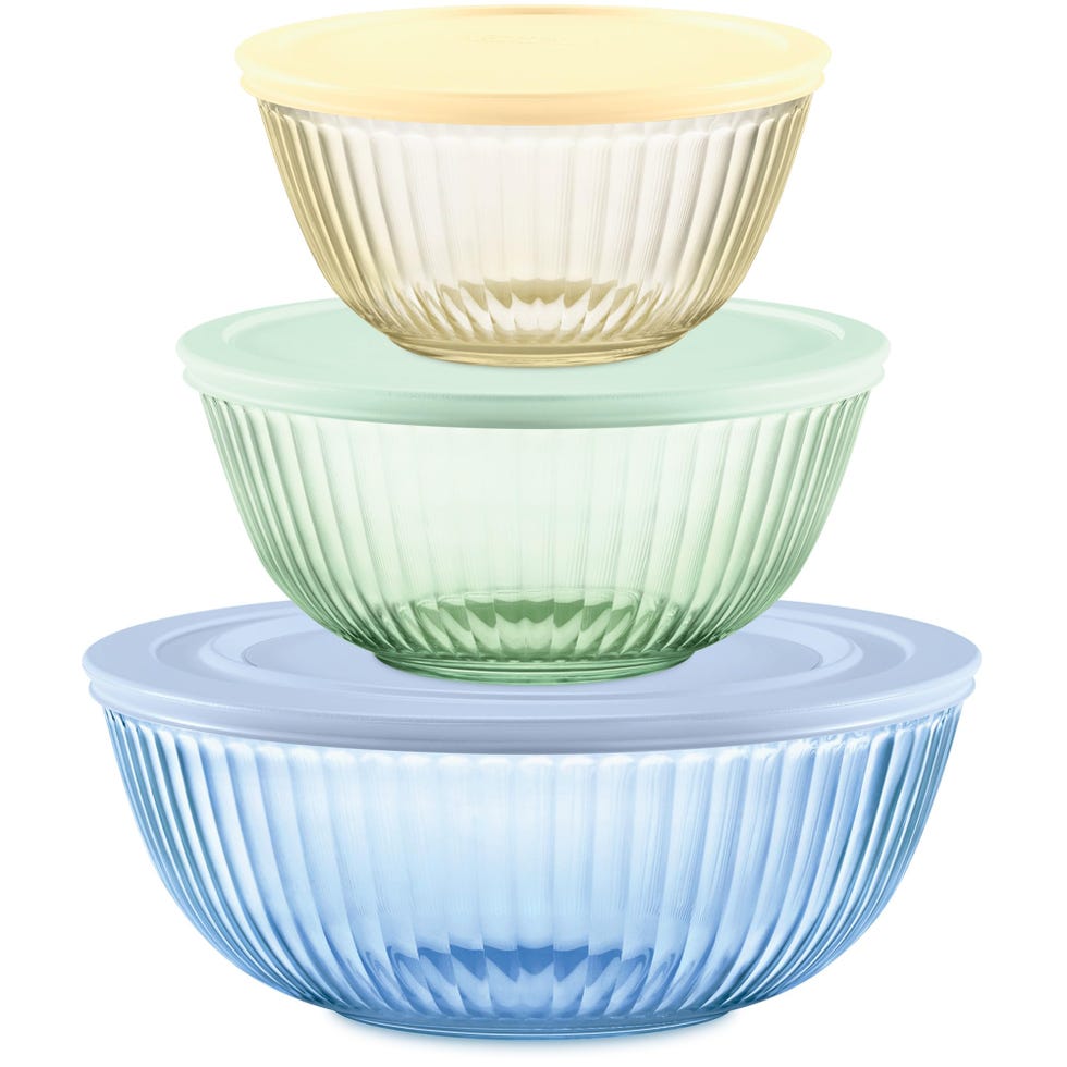 Pyrex Colors Tinted 3-Pack Glass Mixing Bowls With Lids