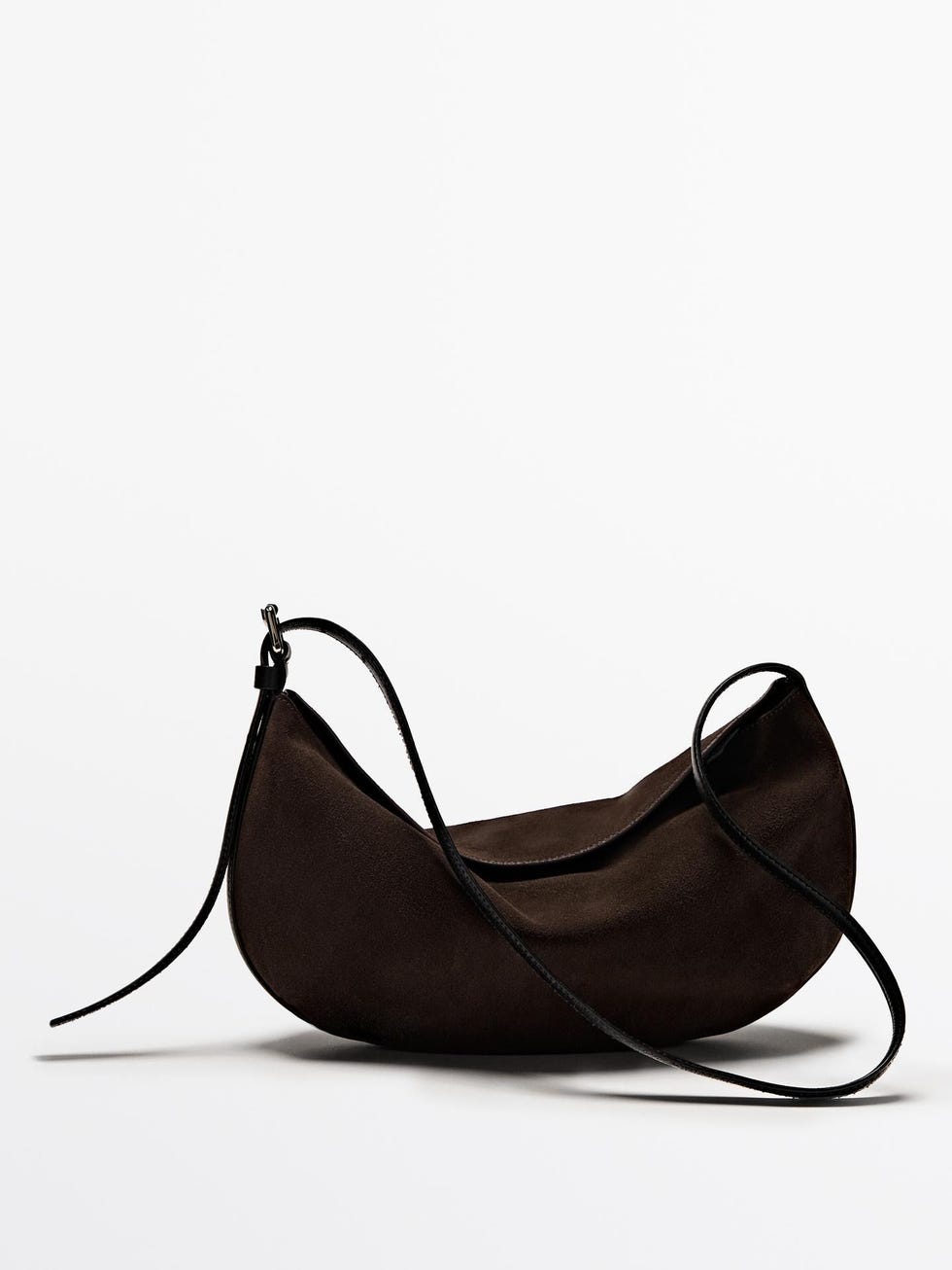 Split Leather Half-Moon Bag