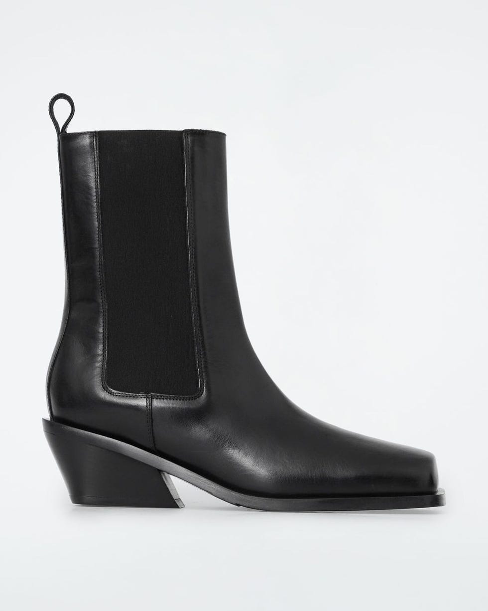 Square Toe Leather Chelsea Boots