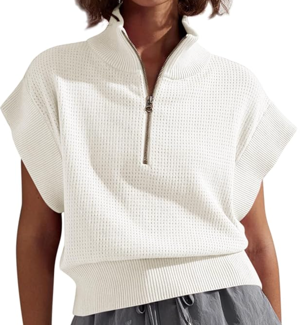 Womens Short Sleeve Cropped Knit Top