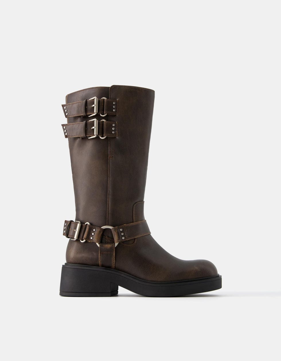 Biker Boots with Multiple Buckles