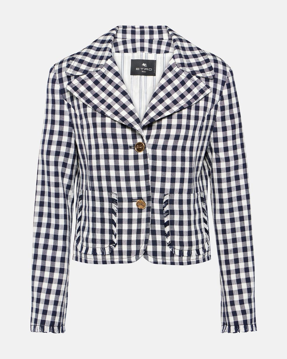 Gingham Cropped Blazer