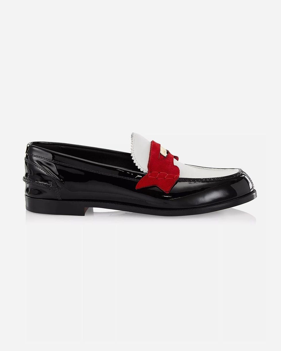 Donna Patent Red Sole Penny Loafers