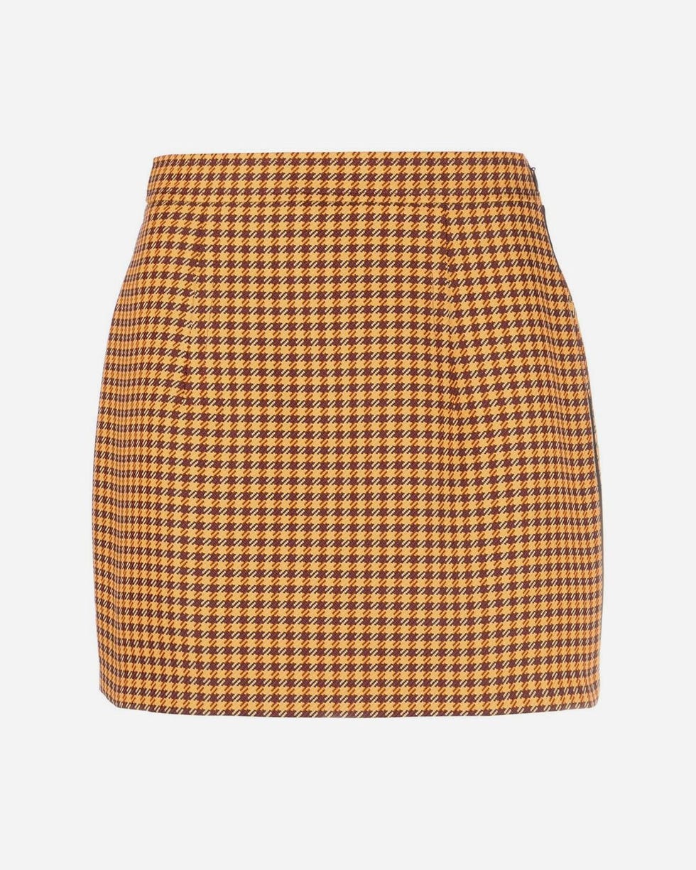 Orange Check Miniskirt