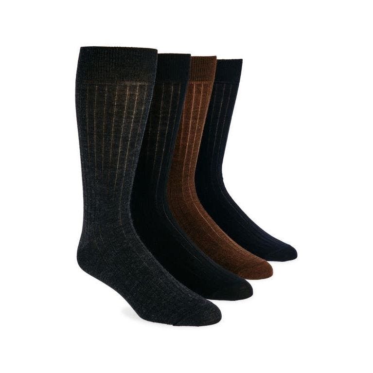 4-Pack Merino Wool Blend Dress Socks