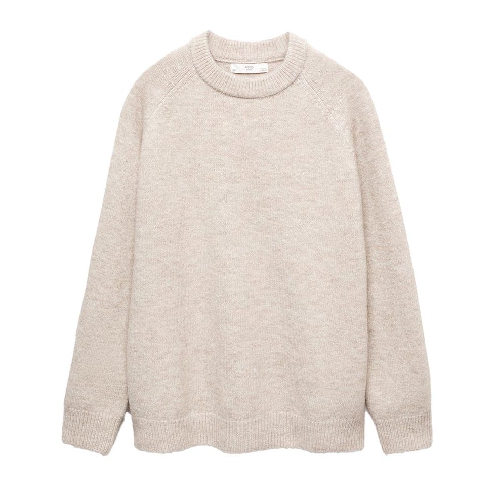 Cotton-linen round-neck knitted sweater