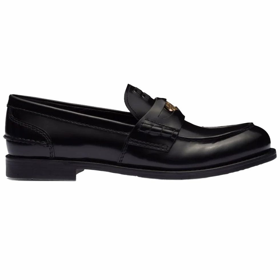 Brushed leather penny loafers