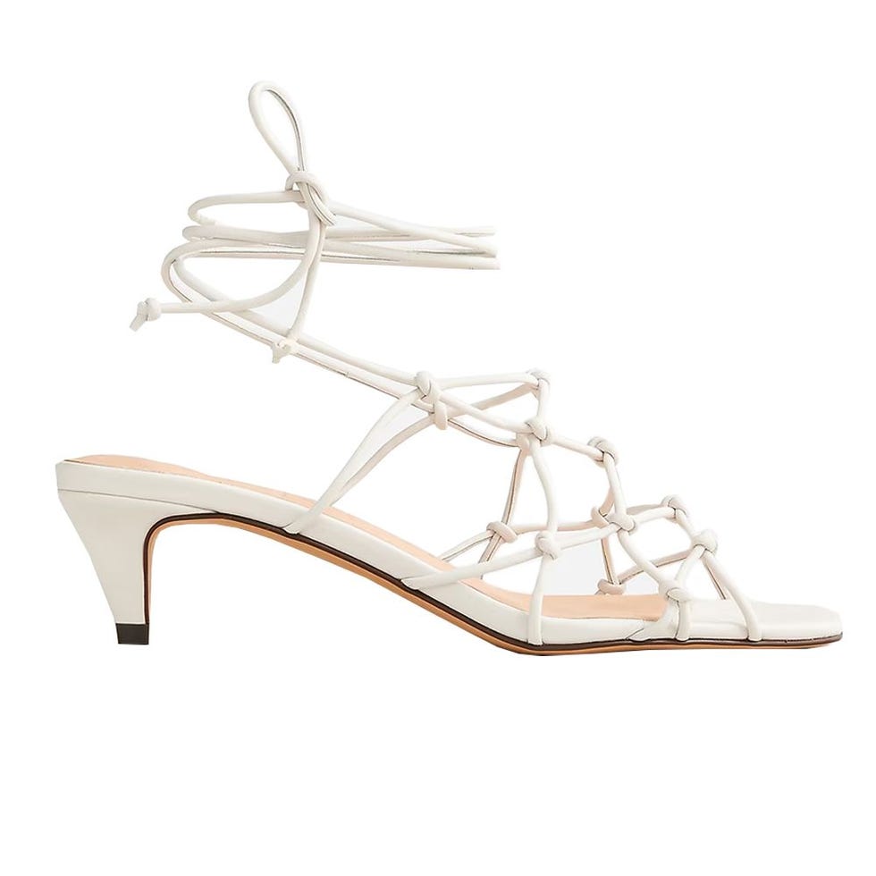 Zadie knotted lace-up kitten heels in leather