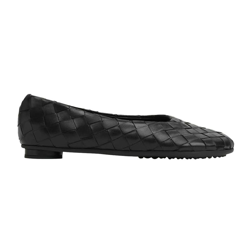 Atomic Woven Leather Ballerina Flats