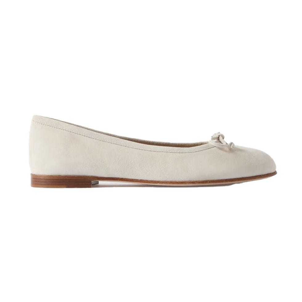 Veralli Bow-Detailed Suede Ballet Flats