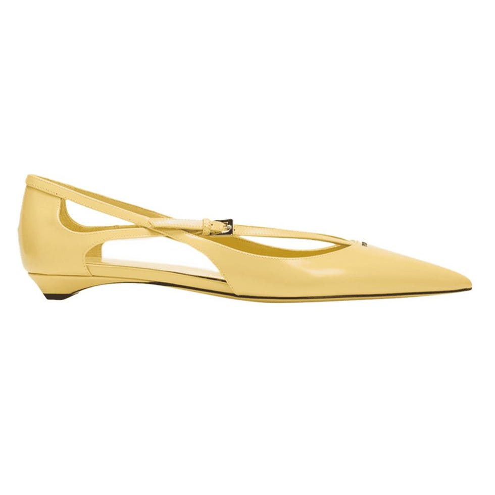 Leather Crisscross Buckle Ballerina Flats