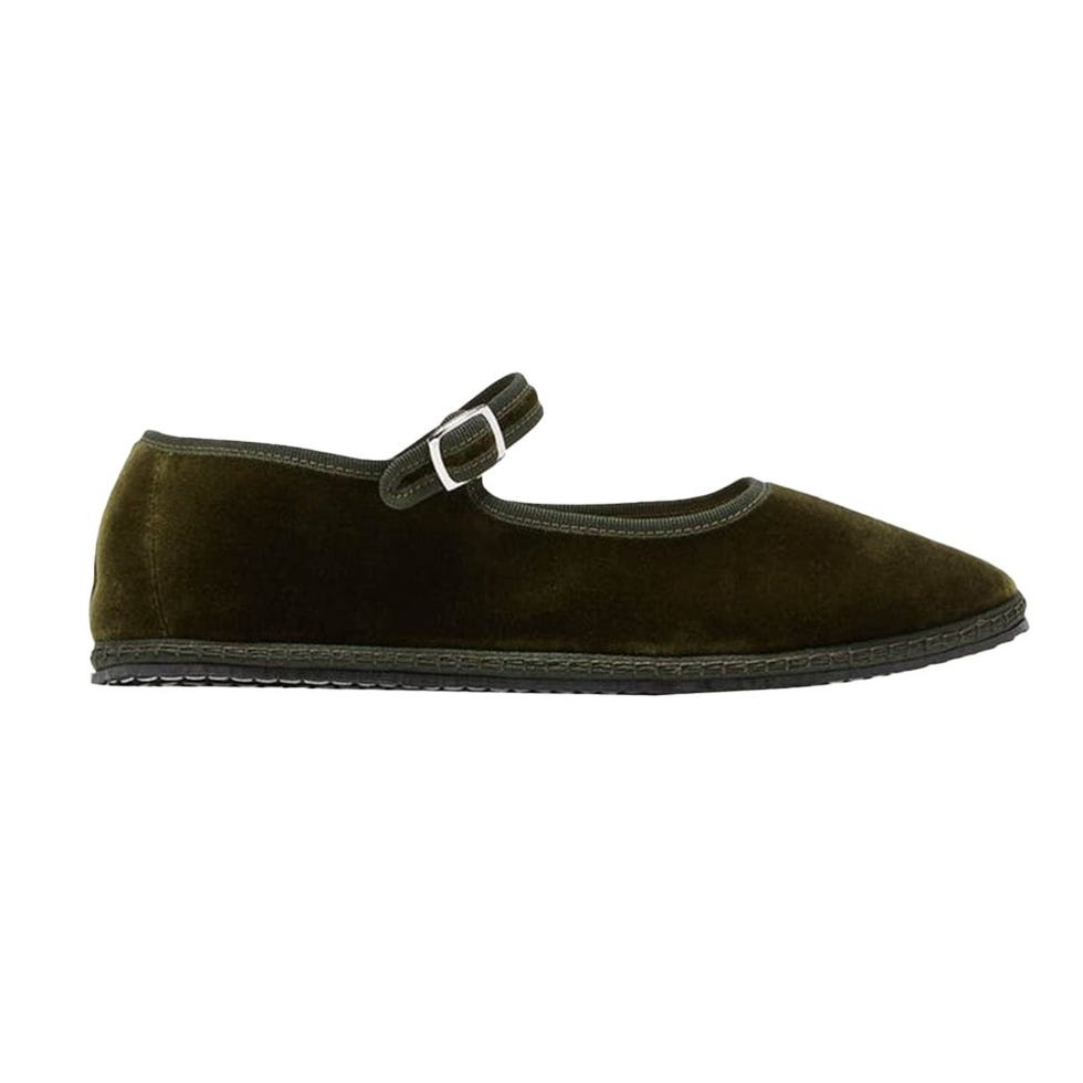 Velvet Mary Jane Ballerina Flats