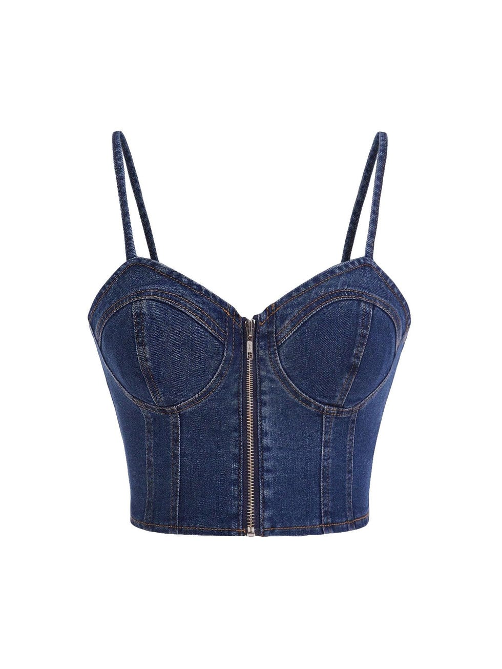 Women's Denim Bustier Crop Top