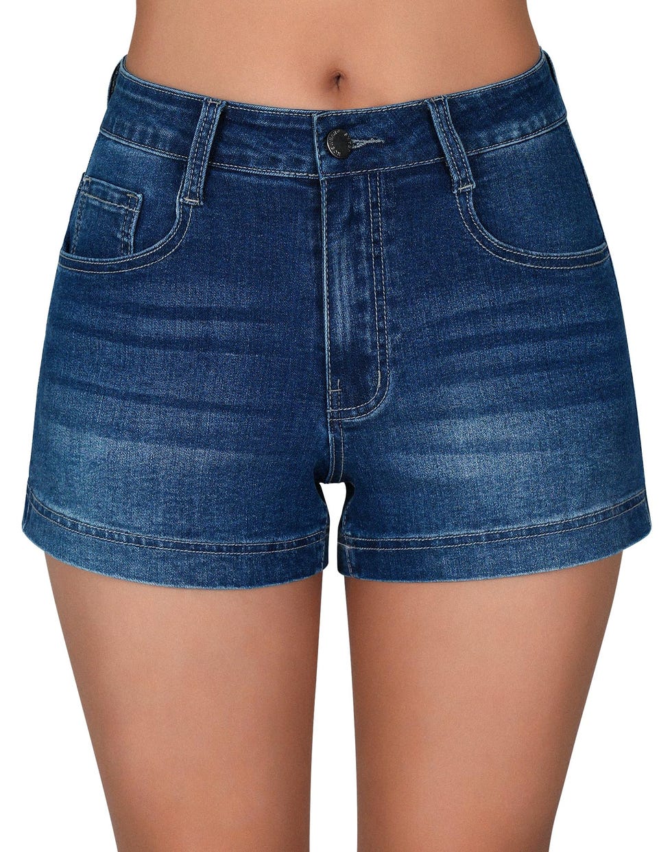 High Waisted Basic Jean Shorts 