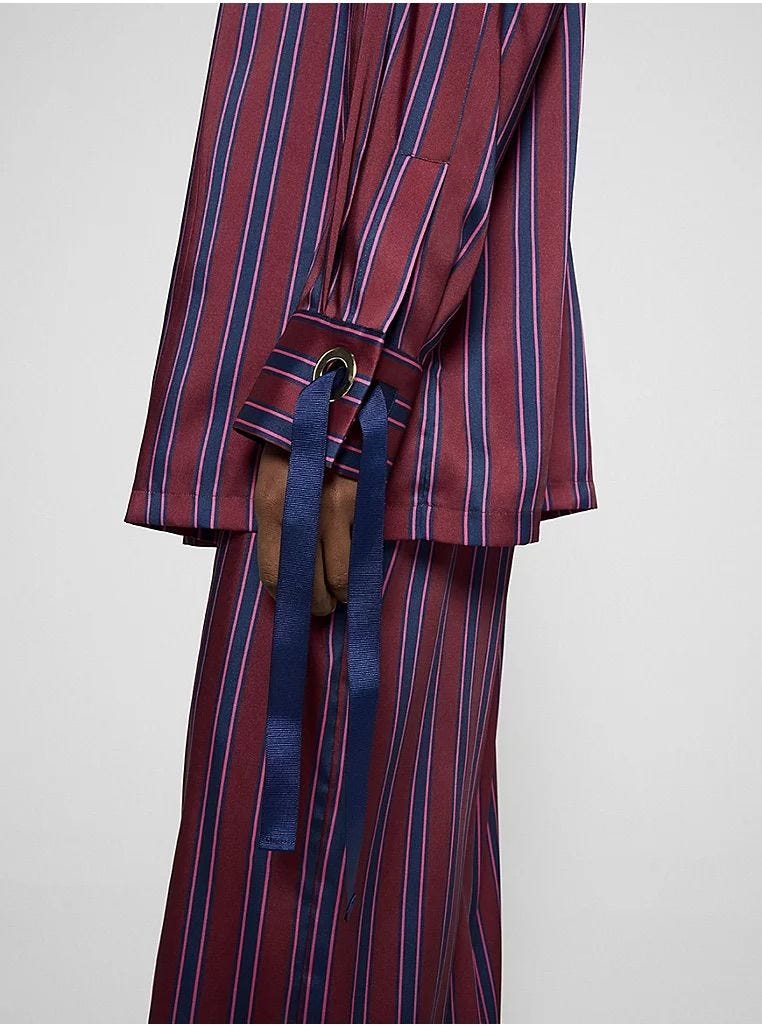 Roksanda Striped Satin Longline Shirt