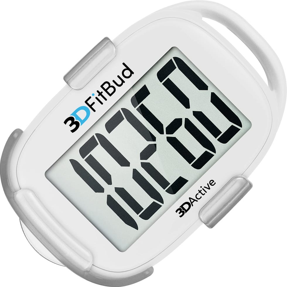 3DActive FitBud Contapassi 3D Semplice per Camminare Contapassi 3D con Clip e Cordino, A420S (Bianco con clip)