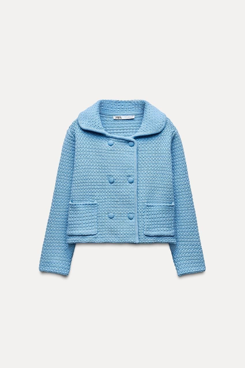 CHAQUETA PUNTO GRUESO CUELLO BOBO