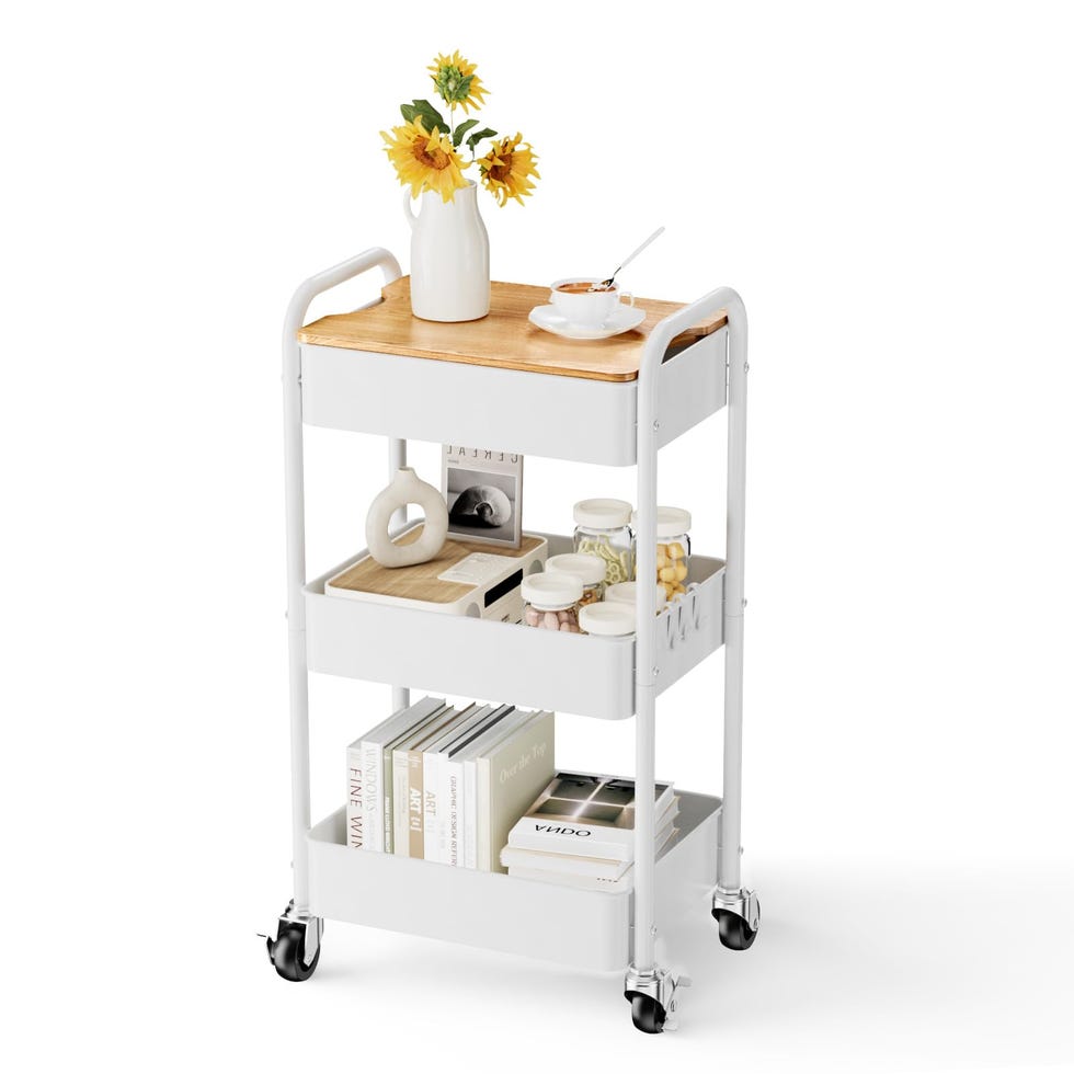 3 Tier Rolling Cart With Tabletop