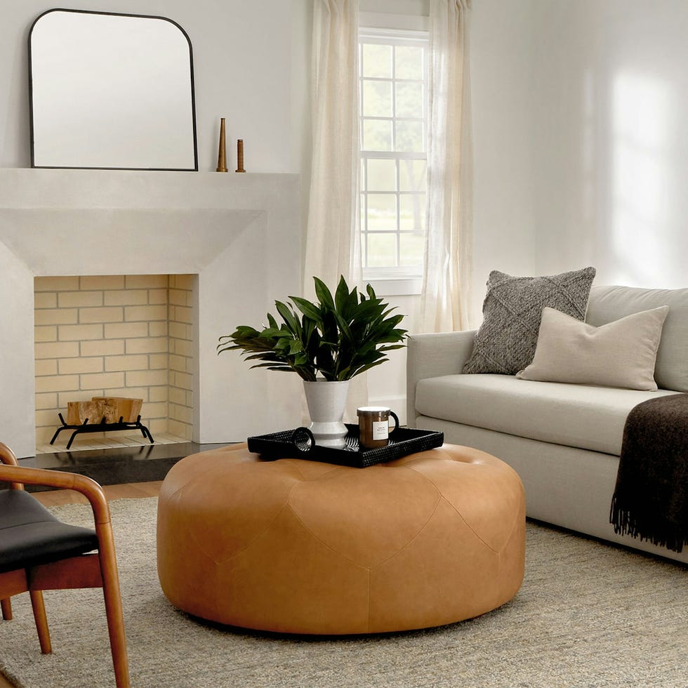 Timpani Leather Ottoman Timpani Leather Ottoman