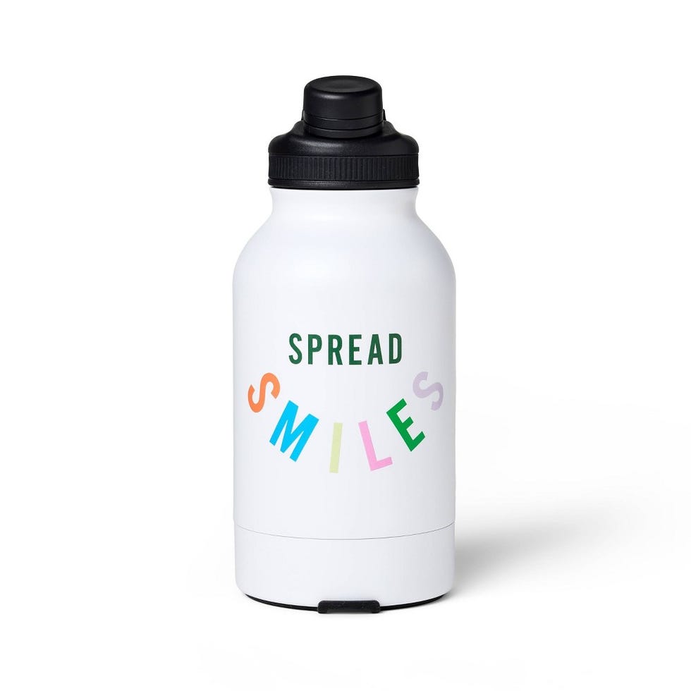 "Spread a smile" Water bottle with built-in bowl 