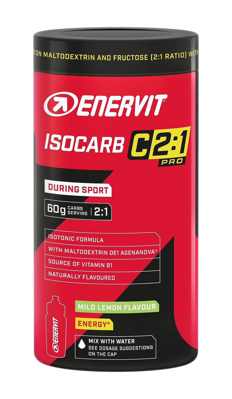 Enervit, Isocarb C2:1PRO, Barattolo 650 Grammi, Bevanda Energetica Isotonica, con 60 Grammi di Carboidrati per Porzione, Integratore Alimentare per Attività di Resistenza ad Alta Intensità