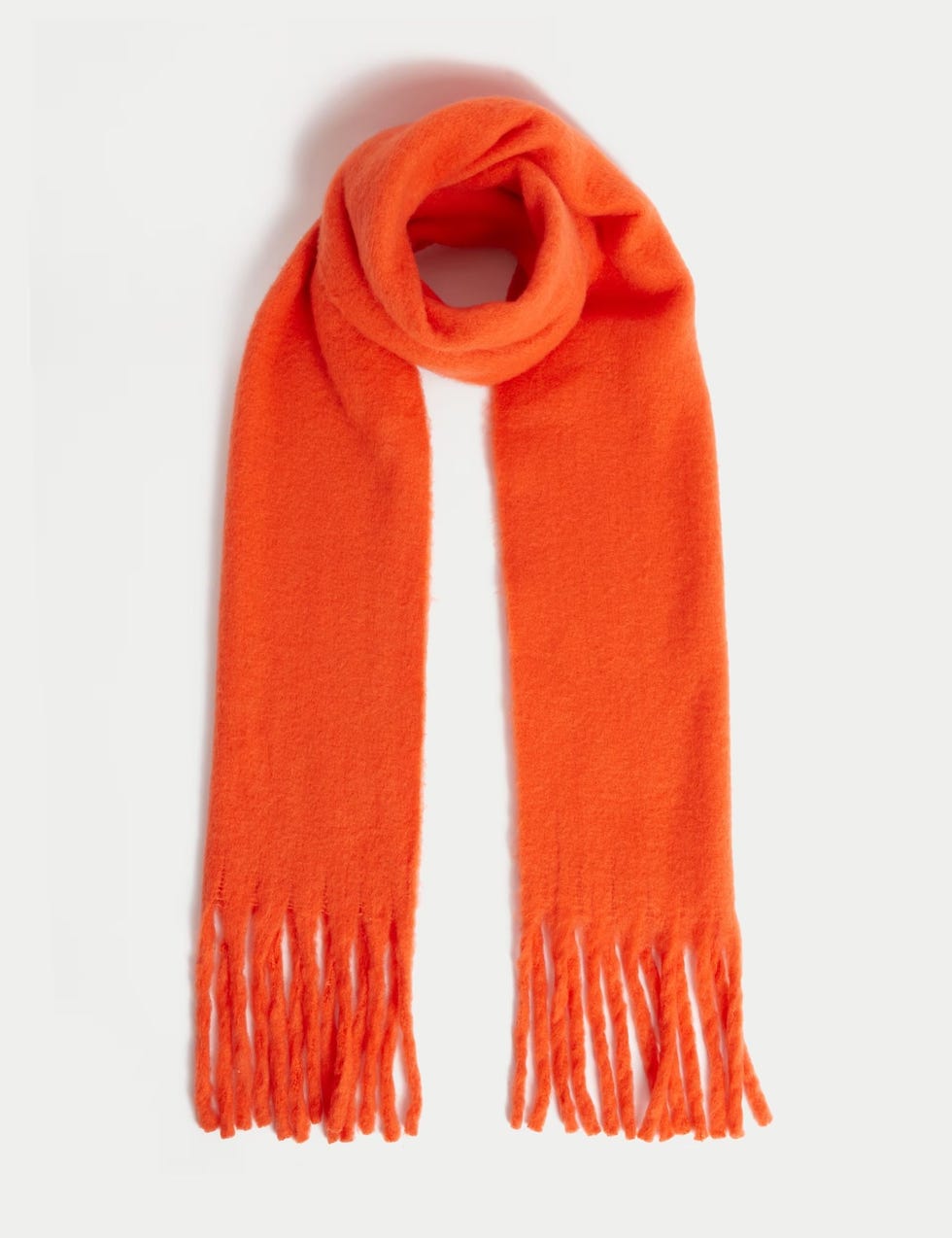 Brushed Colour-Block Tassel Scarf