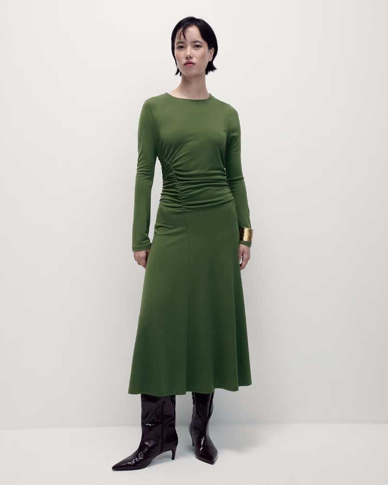 Jersey Round Neck Midaxi Column Dress
