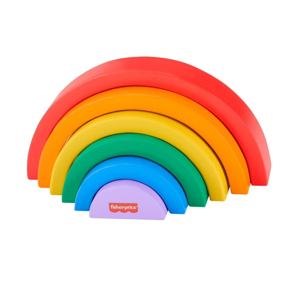 Wooden Stacking and Nesting Rainbow Building Toy