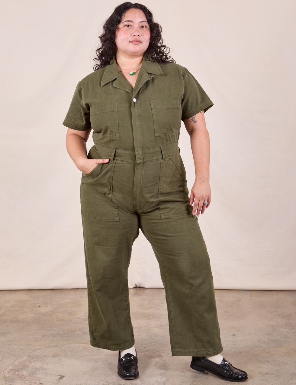 Petite Short Sleeve Jumpsuit